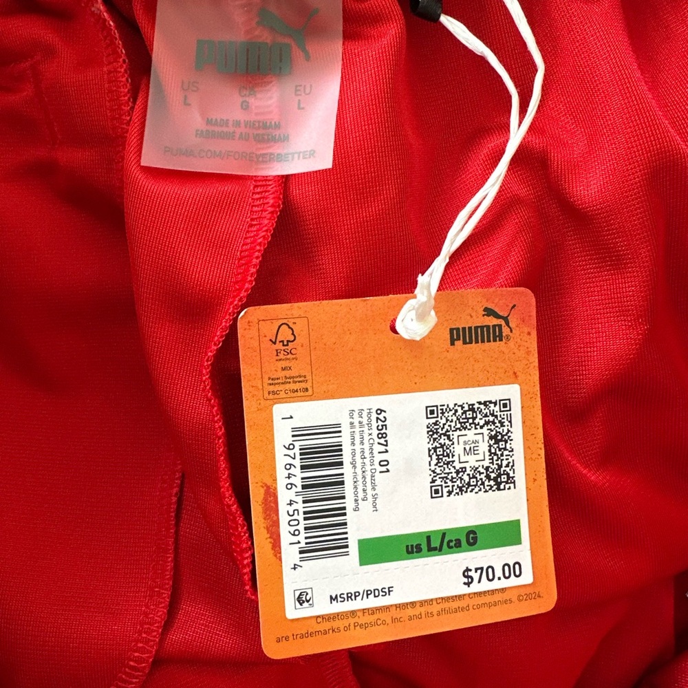 NWT Puma Athletic Red and Orange Basketball Shorts - Picture 6 of 10